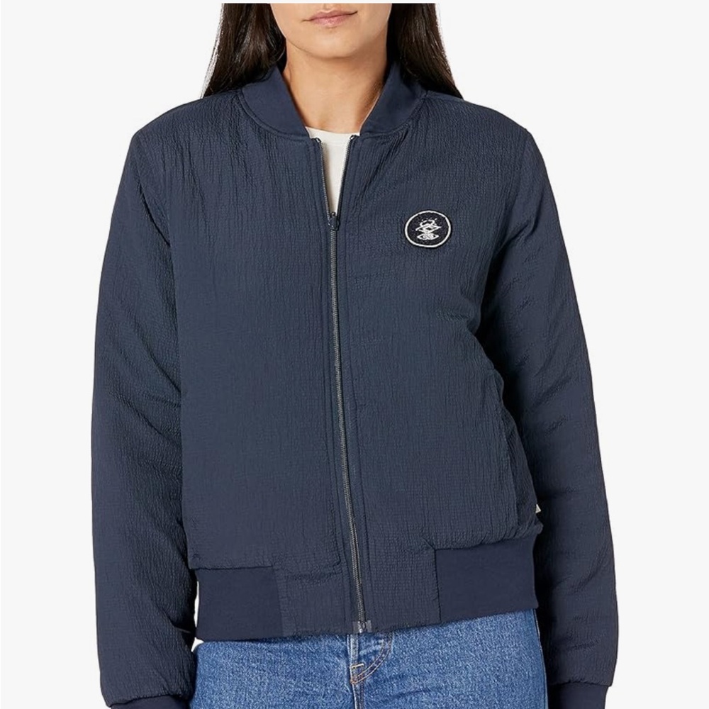 Rip Curl Navy Endeavour Reversible Bomber Jacket size S Unisex Surfing Quilted